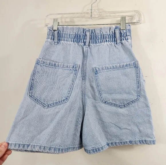 Zara Paper bag jean shorts - Picture 3 of 8